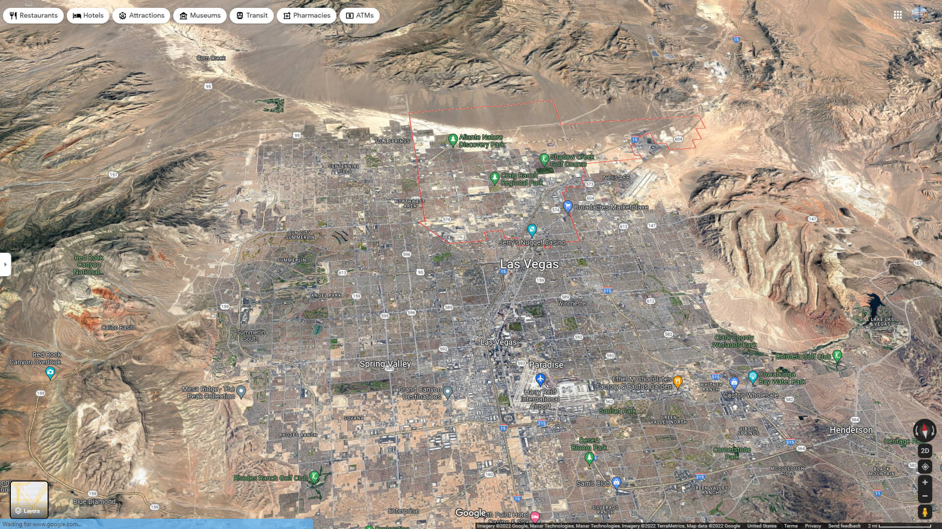 North Las Vegas Aerial Map Nevada